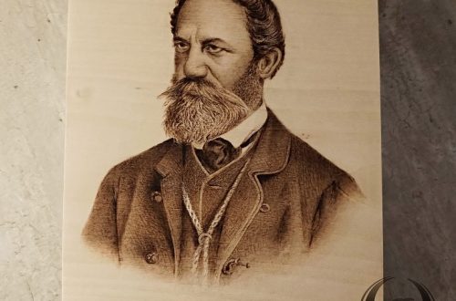 Pirográfia portré Jókai Mór tűzgrafika