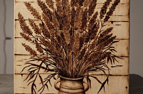 Pirográfia levendula faégetés falikép