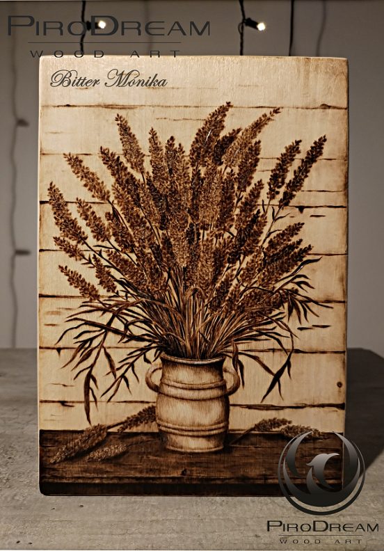 Pirográfia levendula faégetés falikép