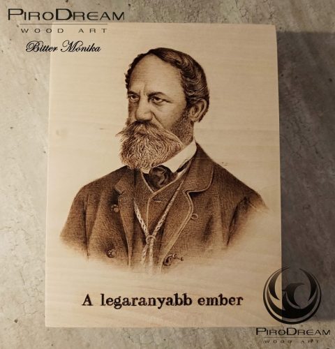 Pirográfia portré Jókai Mór tűzgrafika